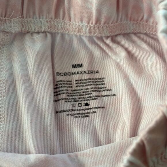 Pink and White Floral Cotton Pajama Set. Button top with elastic waist shorts. - Picture 5 of 6